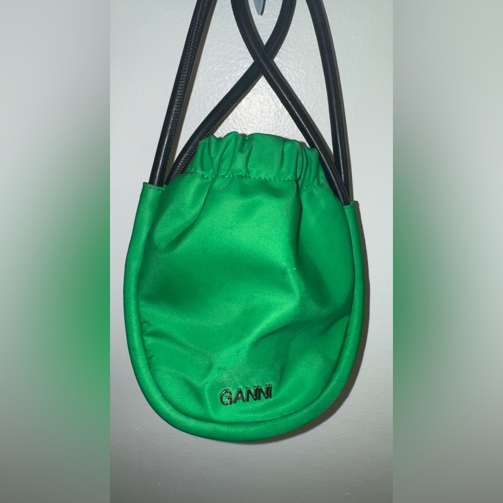 Ganni Green Mini Knot Bag
